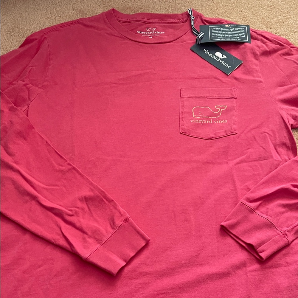 Vineyard Vines Men's Pink Long Sleeve Tee PLEASE CHECK THE MEASUREMENTS